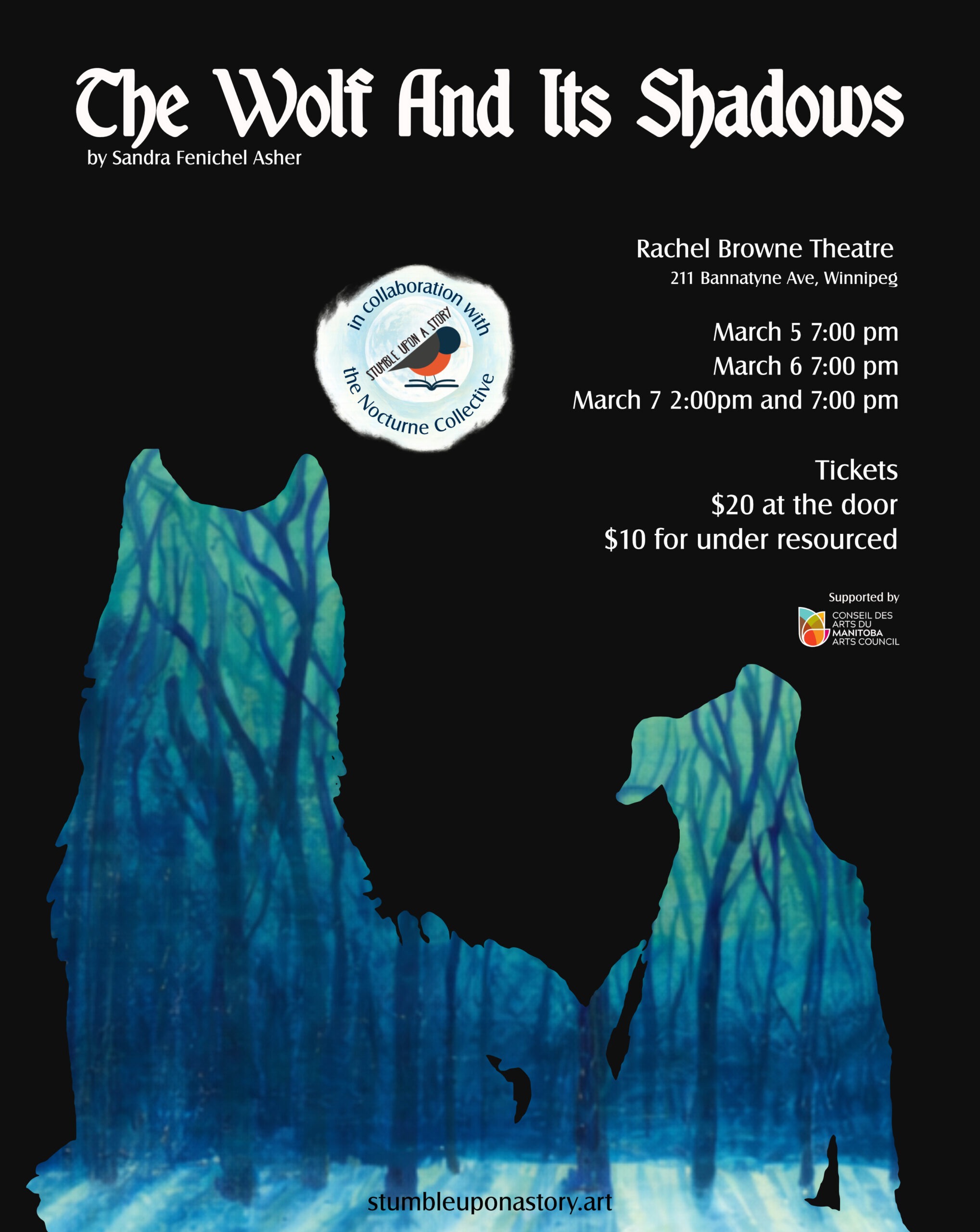 a wolf and it's shadows poster